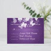 Mariage RSVP papillons insaisissables violet (Debout devant)