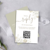Mariage RSVP QR Code Elégant Sage Green