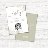 Mariage RSVP QR Code Elégant Sage Green