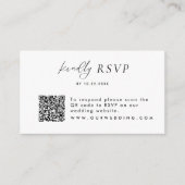 Mariage RSVP QR Code Moderne Simple Carte de boîti (Devant)