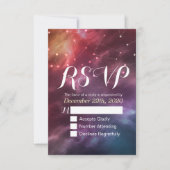 Mariage RSVP Répondre Galaxy Nebula Constellations (Devant)