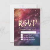 Mariage RSVP Répondre Galaxy Nebula Constellations (Devant)