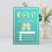 Mariage RSVP répondre Gold Ananas Couple Rose Turq (Debout devant)