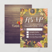 Mariage RSVP Réponse Automne Feuille d'érable Citr (Devant / Derrière)