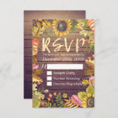 Mariage RSVP Réponse Automne Feuille d'érable Citr (Devant / Derrière)