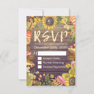 Mariage RSVP Réponse Automne Feuille d'érable Citr