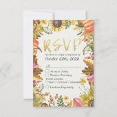 Mariage RSVP Réponse Automne Maple Fall Leaf Citro (Devant)