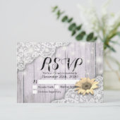 Mariage RSVP Réponse Dentelle Tournesol Grange Lum (Debout devant)