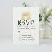 Mariage RSVP Réponse Vintage Ananas Couple (Debout devant)