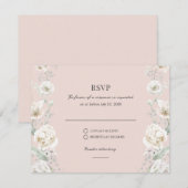 Mariage RSVP Rêve Floral Rose (Devant / Derrière)