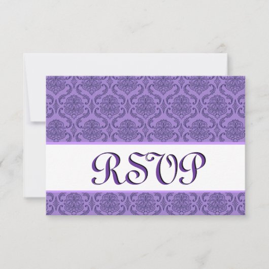 Mariage RSVP Rich violet et blanc (Devant)
