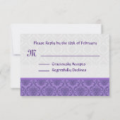 Mariage RSVP Rich violet et blanc (Dos)
