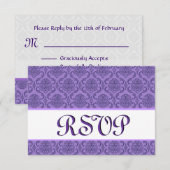 Mariage RSVP Rich violet et blanc (Devant / Derrière)