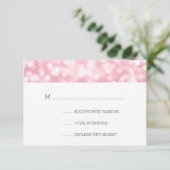 Mariage RSVP Rose Blush Rose Bokeh lumières (Debout devant)
