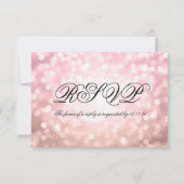 Mariage RSVP Rose Blush Rose Bokeh lumières (Dos)