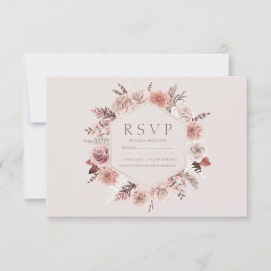 Mariage RSVP Roustic Pampas Grass Wreath (Devant)
