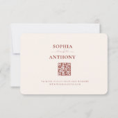 Mariage RSVP RSVP flush Peach Floral QR Code (Dos)