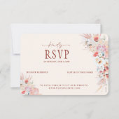 Mariage RSVP RSVP flush Peach Floral QR Code (Devant)