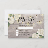 Mariage RSVP Rustique Bois Hydrangea Éclairages à  (Devant)