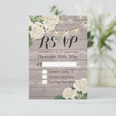 Mariage RSVP Rustique Bois Hydrangea Éclairages à (Debout devant)