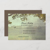 Mariage RSVP rustique en chêne (Devant / Derrière)