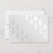 Mariage RSVP Sage Ruban Dans Le Coeur Sur Satin (Dos)