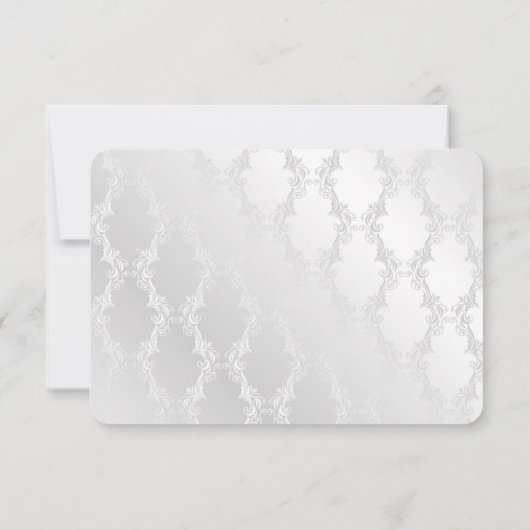 Mariage RSVP Sage Ruban Dans Le Coeur Sur Satin (Dos)