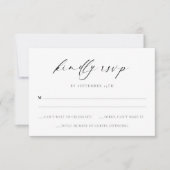 Mariage RSVP Script moderne minimal carte de boîti (Devant)