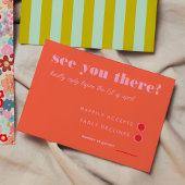 Mariage RSVP simple en gras rouge et rose