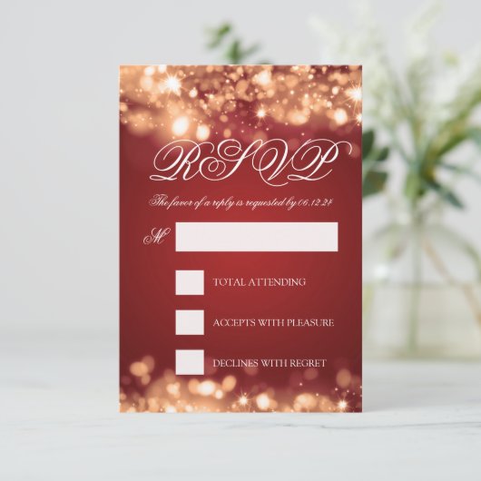 Mariage RSVP Sparkling Lights Or (Debout devant)