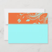 Mariage RSVP Turquoise et orange (Dos)