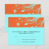 Mariage RSVP Turquoise et orange (Devant / Derrière)