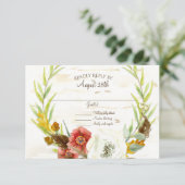 Mariage RSVP  Wreath Boho Feather Birk Bark Feuill (Debout devant)