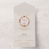 Mariage RSVP Wreath & Fall All In One Invitation (À l'intérieur)