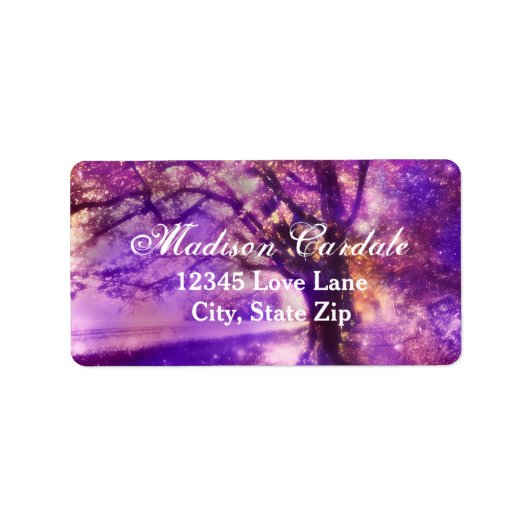 Mariage Russe violet chêne Étiquettes de adresse (Devant)