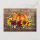 Mariage Rustic Automne Floral Détails Carte (Dos)