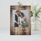 Mariage Rustic Wood Lights 2 Merci photo (Debout devant)