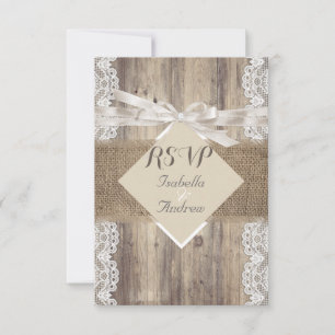 Mariage rustique beige blanc dentelle bois RSVP