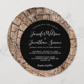 Mariage rustique Boho Black Invitation (Devant / Derrière)