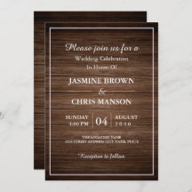Mariage rustique Bois rustique Faire-part de maria