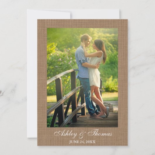 Mariage Rustique Burlap String Lights Invitation d (Dos)