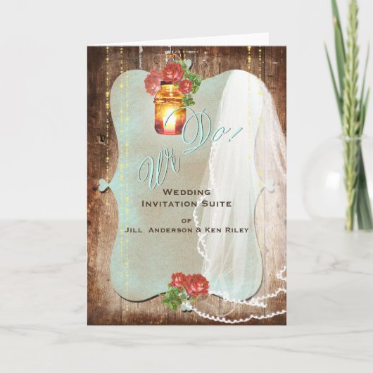 Mariage rustique ~ Carte d'invitation (Devant)