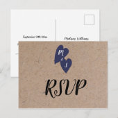 Mariage Rustique | Choix du Menu Monogramme Kraft (Devant / Derrière)