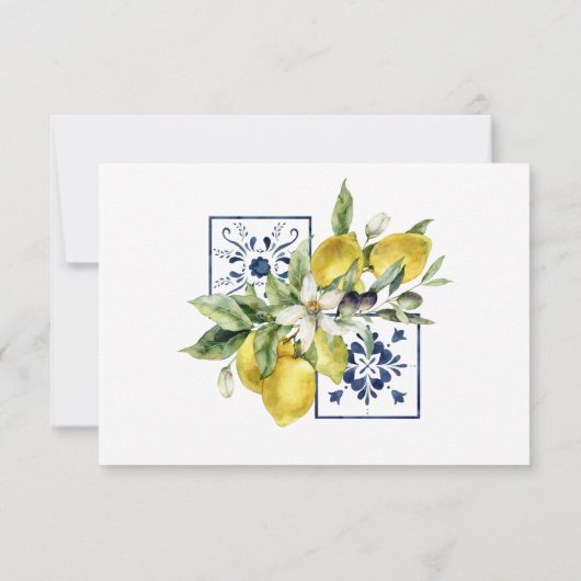 Mariage rustique Citrus Boho Lemon RSVP (Dos)