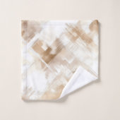 Mariage Rustique Crème Marron Rayures (Gant de toilette)