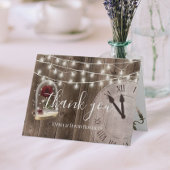 Mariage rustique de conte de verdure Merci en bois