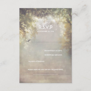 Mariage rustique de l'arbre de bois RSVP