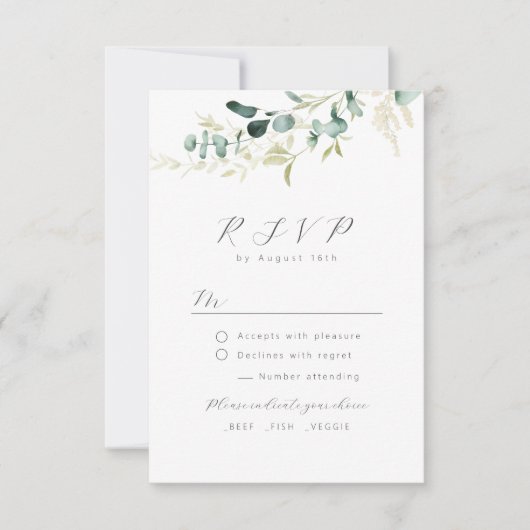 Mariage rustique d'eucalyptus boho de verdure RSVP (Devant)
