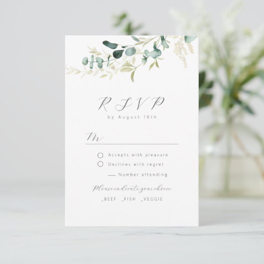Mariage rustique d'eucalyptus boho de verdure RSVP (Debout devant)