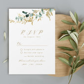 Mariage rustique d'eucalyptus en or vert boho RSVP
